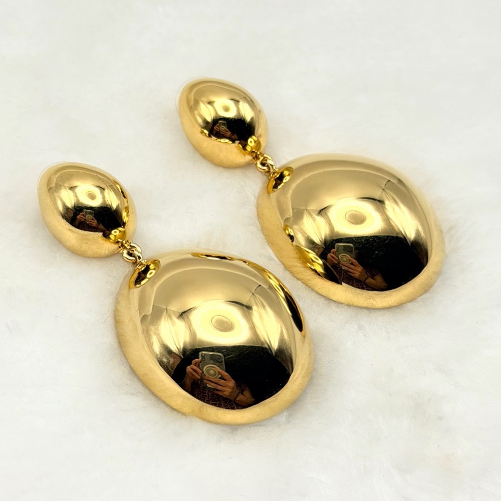 Isabel Marant ‘Awa’ Oversized Gold Tone Sculptural Drop Earrings Retail $495 - Picture 15 of 15